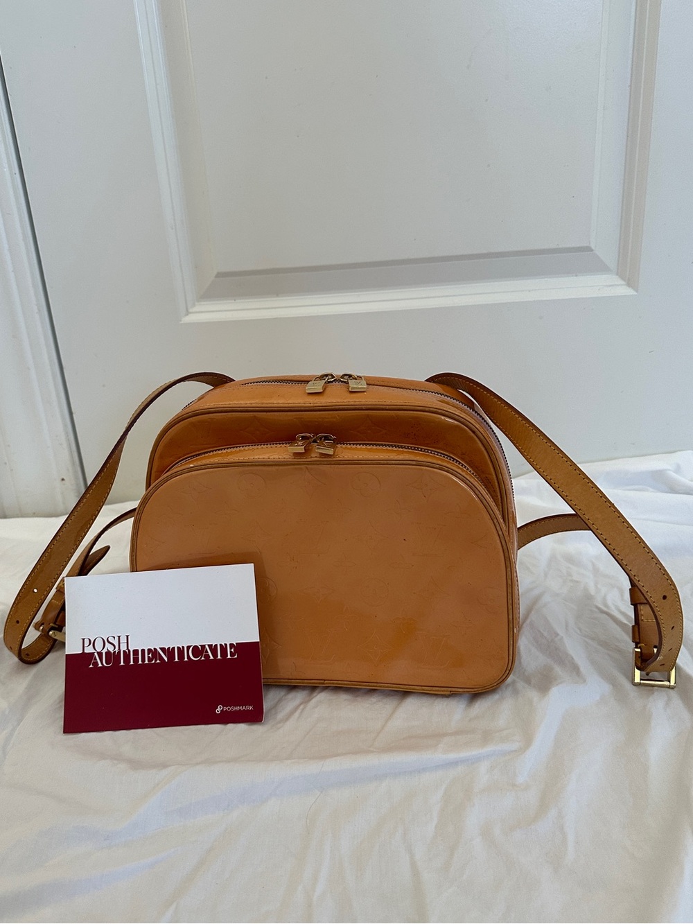 Authentic Louis Vuitton Vernis Murray Backpack Vintage Tan